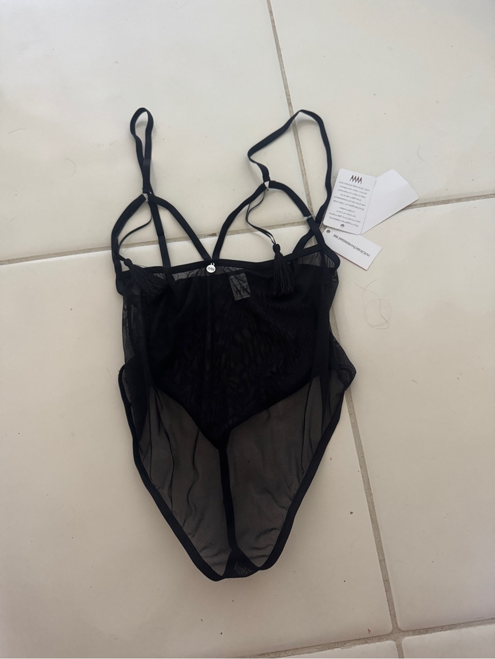Sheer Strappy Black Bodysuit - Women Intimates & Sleepwear wicked weasel